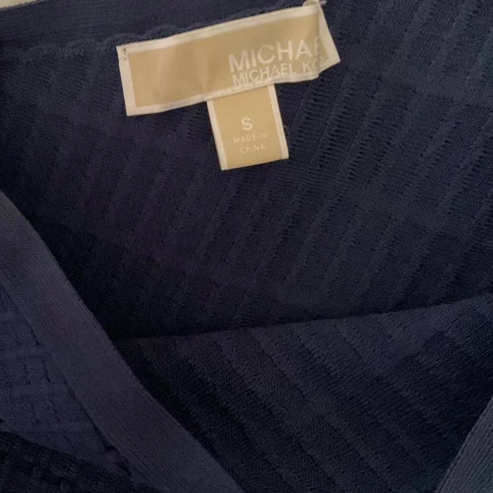 Michael Kors One-Shoulder‎ Knit fit and flare  Skater Dress, Navy Blue Size S